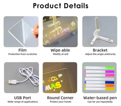 3D Acrylic Writing Pad with Color Markers