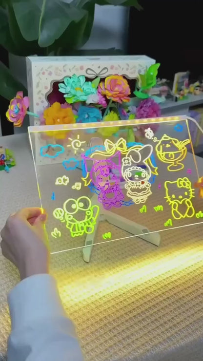 3D Acrylic Writing Pad with Color Markers