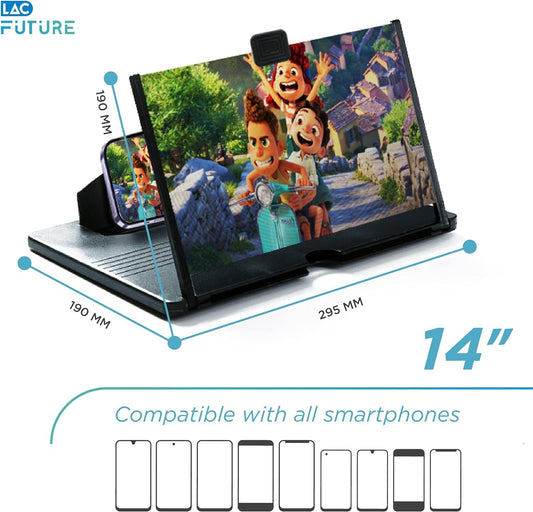 3D HD Screen Magnifier & Phone Holder – Screen Expander and Amplifier for All Smartphones with Eye Protection