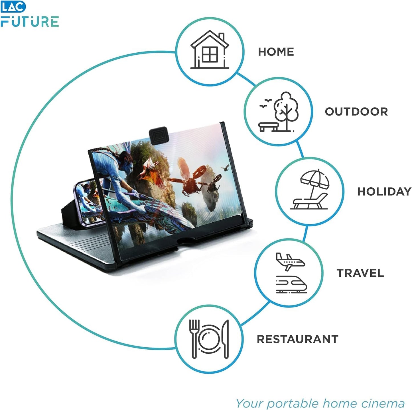 3D HD Screen Magnifier & Phone Holder – Screen Expander and Amplifier for All Smartphones with Eye Protection